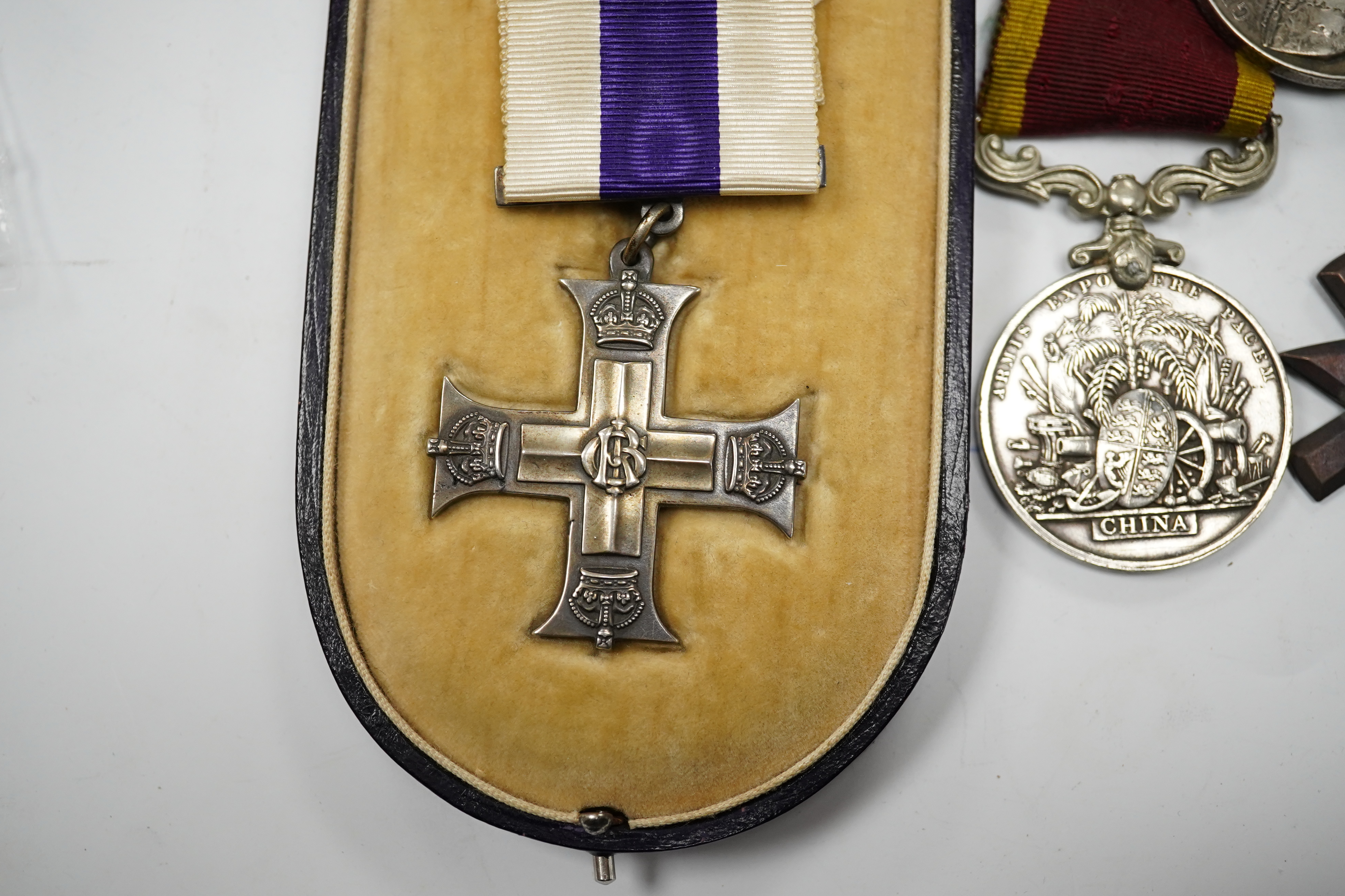 Six replica military medals, including